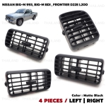 ชุด ช่องแอร์ ช่องปรับแอร์ ข้างซ้าย+ขวา+อันกลาง 4 ชิ้น สีดำ สำหรับ Nissan Big-M 993,Big-M BDI,Frontier D22 ปี 1986-2005